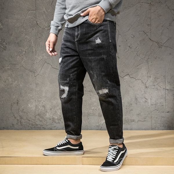 men's jeans summer european and american ripped loose patch straight denim trousers bpvv, Blue
men's jeans summer european and american ripped loose patch straight denim trousers bpvv, Blue
