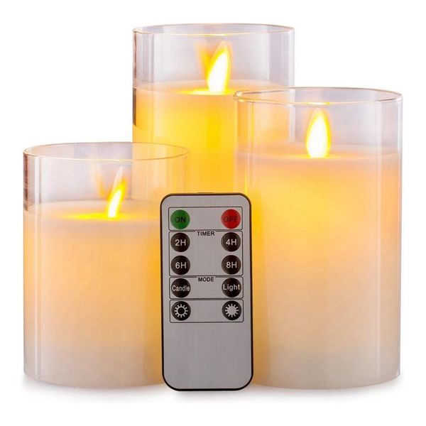 novelty items remote flameless candle pillar real wax electric led glass set with control timer, 4 inch 5 6 pack
novelty items remote flameless candle pillar real wax electric led glass set with control timer, 4 inch 5 6 pack