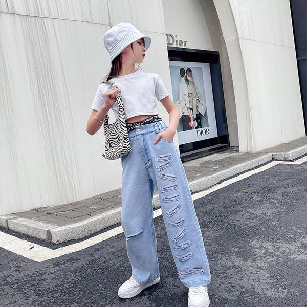 jeans children spring denim trousers cool girl vintage ripped kids autumn elastic waist wide leg pants 6 7 8 9 10 11 12 13 14 y, Blue
jeans children spring denim trousers cool girl vintage ripped kids autumn elastic waist wide leg pants 6 7 8 9 10 11 12 13 14 y, Blue
