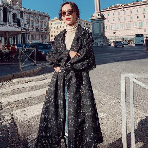 women's wool & blends women woolen plus long section winter loose fashion plaid straight single-breasted tweed coat female ch1 g8xz, Black
women's wool & blends women woolen plus long section winter loose fashion plaid straight single-breasted tweed coat female ch1 g8xz, Black