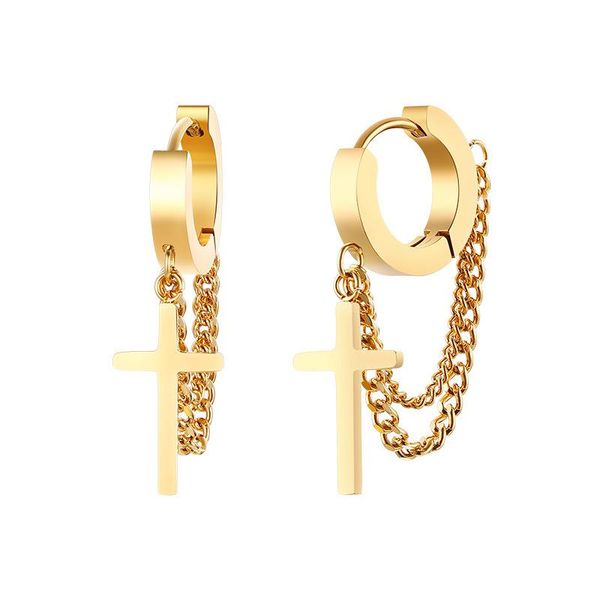 christian cross layer double chain round ring erarring titanium steel gold plating charm chian jewelry gift for men women stud, Golden;silver
christian cross layer double chain round ring erarring titanium steel gold plating charm chian jewelry gift for men women stud, Golden;silver