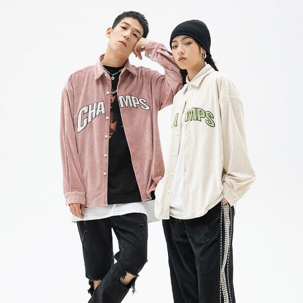 men's casual shirts 2021 american retro street college comfortable embroidered velvet shirt loose student garment, White;black
men's casual shirts 2021 american retro street college comfortable embroidered velvet shirt loose student garment, White;black