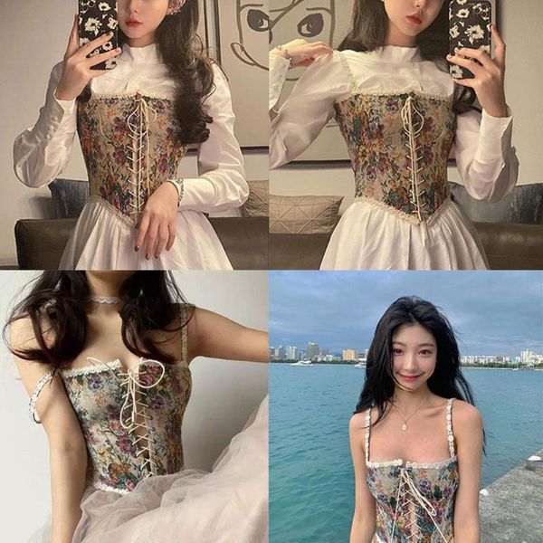 women's tanks & camis vintage floral female corset crop women bustier sleeveless wrapped camisole tank chest bandage spag p3w6, White
women's tanks & camis vintage floral female corset crop women bustier sleeveless wrapped camisole tank chest bandage spag p3w6, White