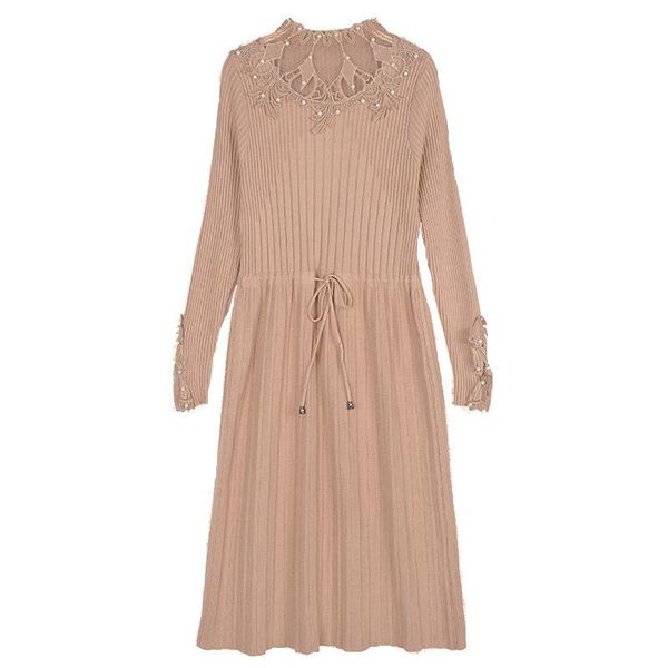 casual dresses women's knit dress mid-long lace belt splice spring autumn fashion bottoming a-line vestidos, Black;gray
casual dresses women's knit dress mid-long lace belt splice spring autumn fashion bottoming a-line vestidos, Black;gray