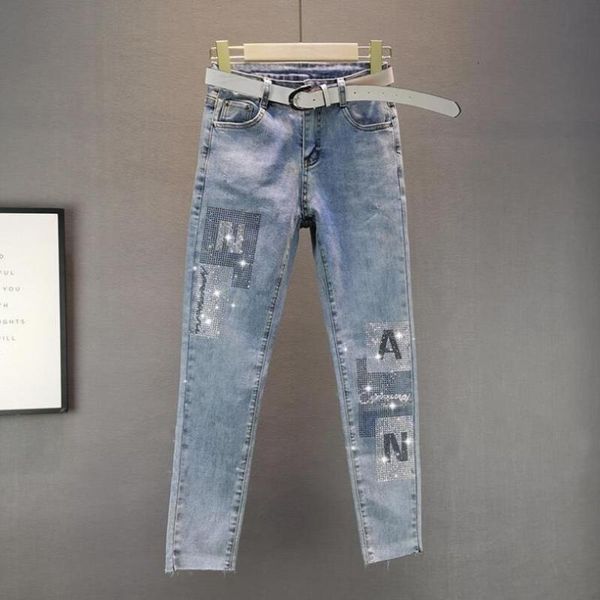 women's jeans 2021 women fashion diamonds waist plus size stretch trousers female slim denim pencil pants p346, Blue
women's jeans 2021 women fashion diamonds waist plus size stretch trousers female slim denim pencil pants p346, Blue