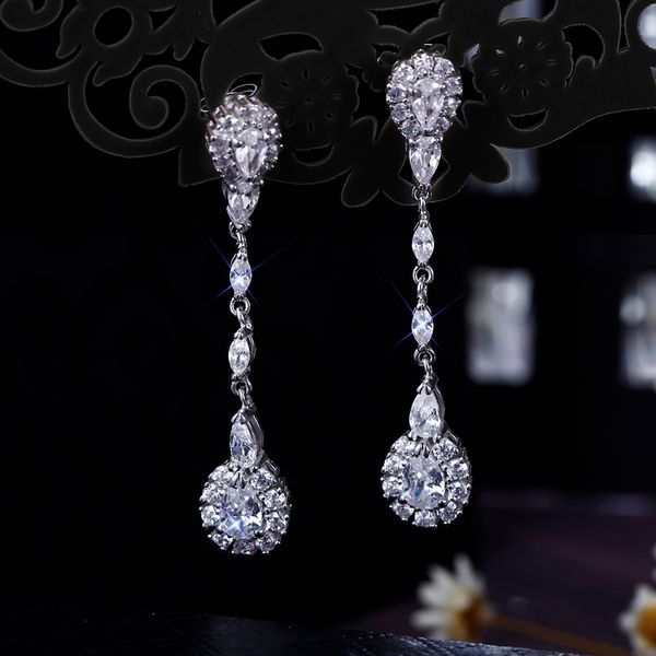 46mm pure sterling silver long drop earrings with shiny zircon crystal real 925 fine jewelry for women
46mm pure sterling silver long drop earrings with shiny zircon crystal real 925 fine jewelry for women