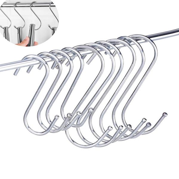 hooks & rails 10pcs stainless steel s-shape hook kitchen bedroom multi-function railing s hanger clasp holder hanging home products
hooks & rails 10pcs stainless steel s-shape hook kitchen bedroom multi-function railing s hanger clasp holder hanging home products