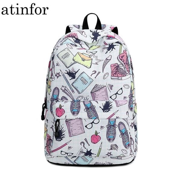 backpack atinfor brand wholesale cute women's fashion trend college schoolbag printed 15.6 inch lapbag
backpack atinfor brand wholesale cute women's fashion trend college schoolbag printed 15.6 inch lapbag