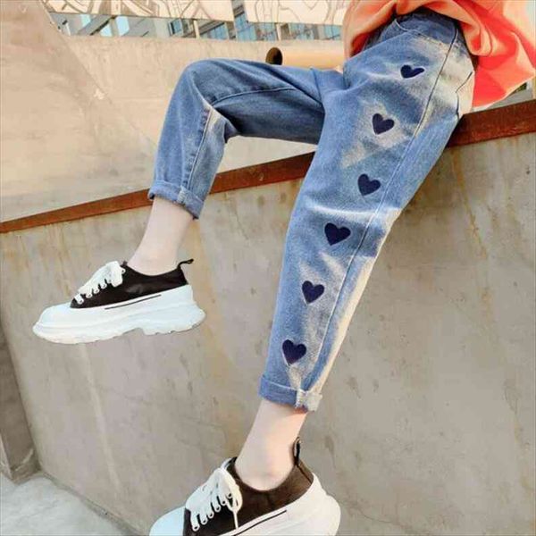 110-170cm childrens spring and autumn love embroidery jeans girls fashion casual trousers girls pants, Blue
110-170cm childrens spring and autumn love embroidery jeans girls fashion casual trousers girls pants, Blue
