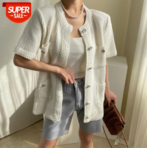 ins women's short-sleeved ladies short knit sweater cardigan jacket coat small fragrance #vo68, Black;gray
ins women's short-sleeved ladies short knit sweater cardigan jacket coat small fragrance #vo68, Black;gray