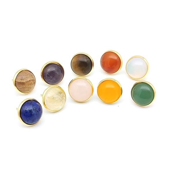 12mm healing stone gold plated stud earrings rose quartz purple amethyst crystal lazuli reiki earring for women girl, Golden;silver
12mm healing stone gold plated stud earrings rose quartz purple amethyst crystal lazuli reiki earring for women girl, Golden;silver