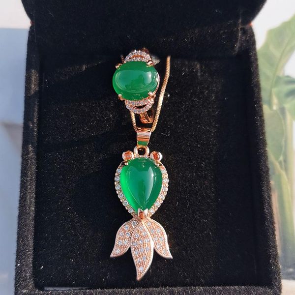 jadery rose gold 925 sterling silver jewelry sets for women natural green jade gemstone fish pendant necklace/ring fine bracelet, earrings &, Black
jadery rose gold 925 sterling silver jewelry sets for women natural green jade gemstone fish pendant necklace/ring fine bracelet, earrings &, Black