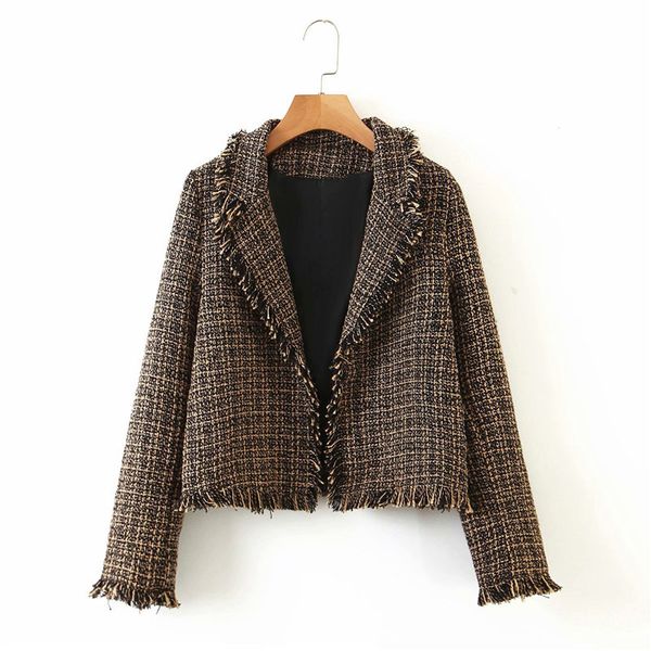 women autumn casual coffee color short jacket outwear female fashion long sleeve raw edge knitted cardigan streetwear femme 210421, Black;brown
women autumn casual coffee color short jacket outwear female fashion long sleeve raw edge knitted cardigan streetwear femme 210421, Black;brown