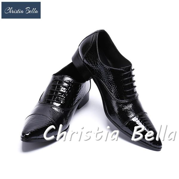dress shoes christia bella black pointed toe mens patent leather snake pattern sapato masculino lace up wedding plus size 38-47
dress shoes christia bella black pointed toe mens patent leather snake pattern sapato masculino lace up wedding plus size 38-47