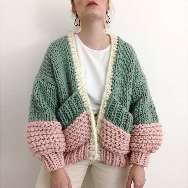 inspired handmade cardigan puff sleeve plus size cardigan women warm winter cardigans sweaters new fashion knitwear outwear 210412, White;black
inspired handmade cardigan puff sleeve plus size cardigan women warm winter cardigans sweaters new fashion knitwear outwear 210412, White;black