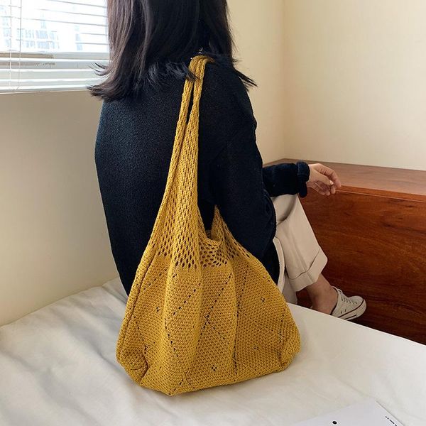 evening bags winter knitted shoulder bag for women woven tote shopping handle solid color hollow armpit purse
evening bags winter knitted shoulder bag for women woven tote shopping handle solid color hollow armpit purse