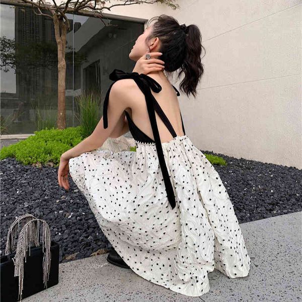 casual dresses cheerart backless patchwork spaghetti strap for women korean fashion a line bow jacquard polka dot zko1, Black;gray
casual dresses cheerart backless patchwork spaghetti strap for women korean fashion a line bow jacquard polka dot zko1, Black;gray