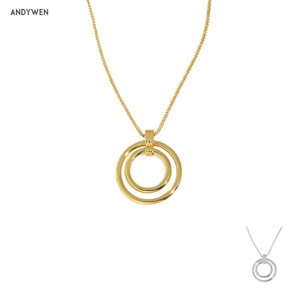 chains andywen 100% 925 sterling silver 2 circels coins round pendant long chain choker luxury jewelry women fine for
chains andywen 100% 925 sterling silver 2 circels coins round pendant long chain choker luxury jewelry women fine for