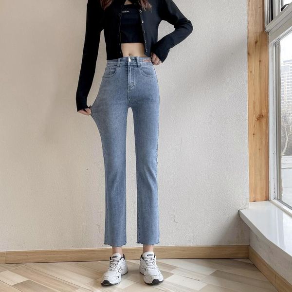 women's jeans high waist straight vintage skinny slim fashion washed trousers female denim pencil pants elastic ninth, Blue
women's jeans high waist straight vintage skinny slim fashion washed trousers female denim pencil pants elastic ninth, Blue