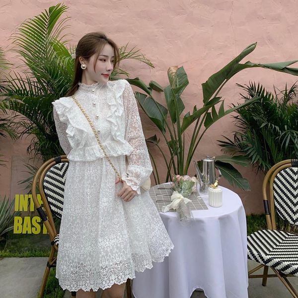 casual dresses 2021 autumn fashion korean style western french stand collar long sleeve beading elegant lace party dress for women, Black;gray
casual dresses 2021 autumn fashion korean style western french stand collar long sleeve beading elegant lace party dress for women, Black;gray