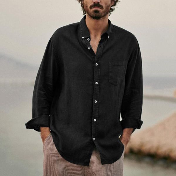 men's casual shirts men shirt cotton linen solid color pocket loose long sleeve button streetwear vintage turn down collar autumn, White;black
men's casual shirts men shirt cotton linen solid color pocket loose long sleeve button streetwear vintage turn down collar autumn, White;black