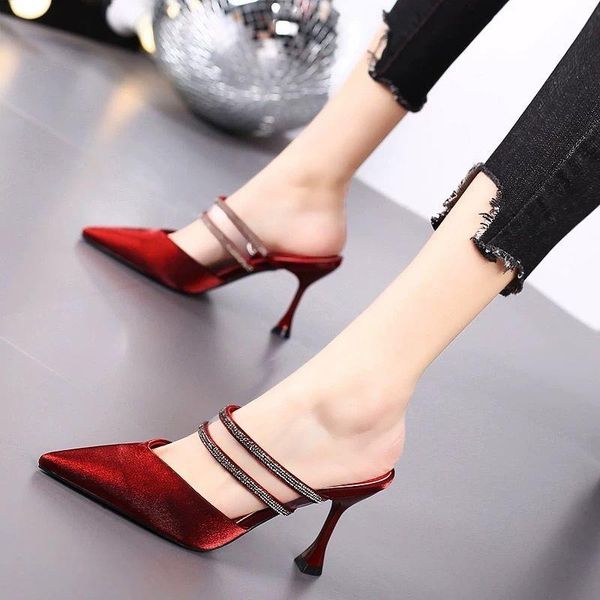 slippers summer style high-heeled pointed-toe stiletto wear female sandals and, Black
slippers summer style high-heeled pointed-toe stiletto wear female sandals and, Black