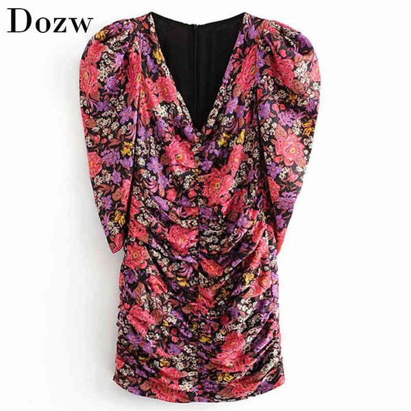 lady floral print bodycon mini dress deep v neck puff sleeve chic dresses pleated button streetwear sundresses ropa mujer 210414, Black;gray
lady floral print bodycon mini dress deep v neck puff sleeve chic dresses pleated button streetwear sundresses ropa mujer 210414, Black;gray