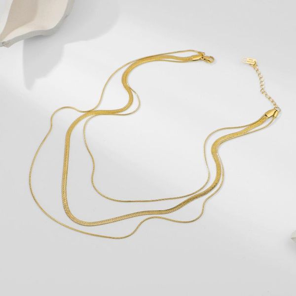 chains stainless steel multi-layer pure for women/girls simple style jewellry fittings korean fashion snake necklaces, Silver
chains stainless steel multi-layer pure for women/girls simple style jewellry fittings korean fashion snake necklaces, Silver