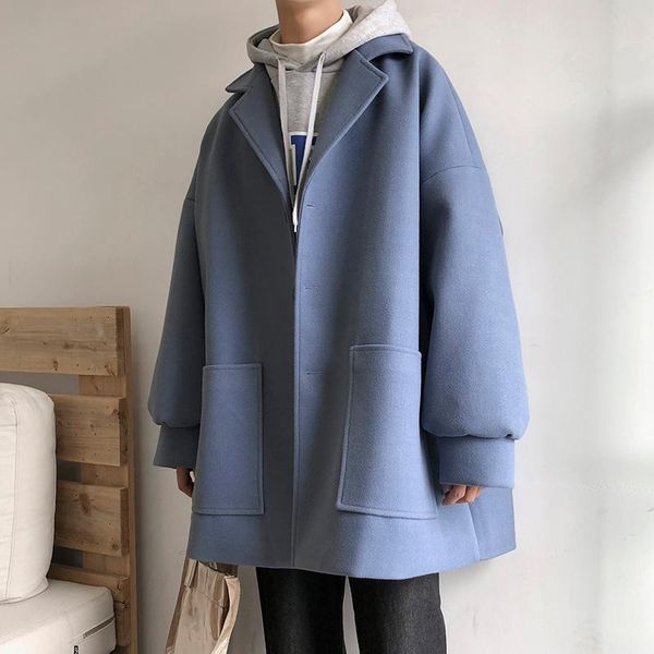 men's wool & blends oversized men korean solid winter coat 2021 male black harajuku trench flannel button jackets and coats
men's wool & blends oversized men korean solid winter coat 2021 male black harajuku trench flannel button jackets and coats