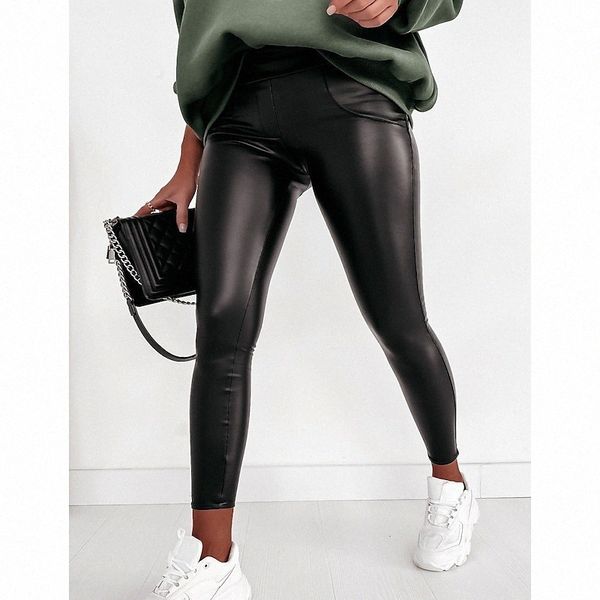 women's fashion leggings side pockets ankle-length pants daily weekend micro-elastic plain pu comfort mid waist slim black s m l j9n
women's fashion leggings side pockets ankle-length pants daily weekend micro-elastic plain pu comfort mid waist slim black s m l j9n