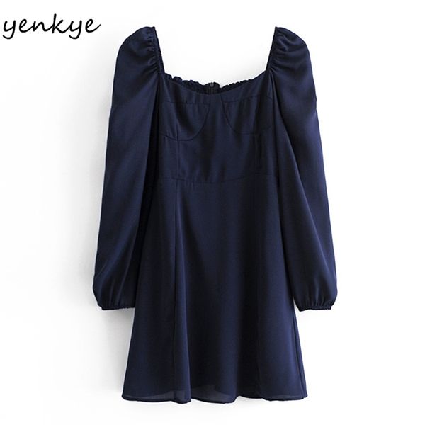 vintage solid color women dress square neck long sleeve a-line chiffon casual summer mini vestido mujer 210514, Black;gray
vintage solid color women dress square neck long sleeve a-line chiffon casual summer mini vestido mujer 210514, Black;gray