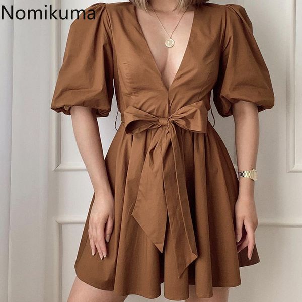 nomikuma spring new v-neck dresses for women lantern sleeve dress bowknot high waist a-line mini vestidos mujer 6f600 210427, Black;gray
nomikuma spring new v-neck dresses for women lantern sleeve dress bowknot high waist a-line mini vestidos mujer 6f600 210427, Black;gray