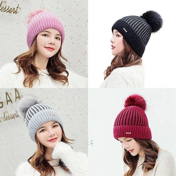 beanie/skull caps ladies winter faux fur pom print beanie hat knitted wool ball, Blue;gray
beanie/skull caps ladies winter faux fur pom print beanie hat knitted wool ball, Blue;gray