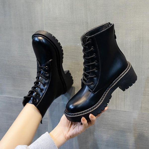 boots short women 2021 women's shoes thin style single breathable thick sole simple goth platform, Black
boots short women 2021 women's shoes thin style single breathable thick sole simple goth platform, Black