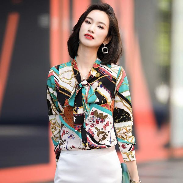 fashion floral blouses shirts with bow tie for women autumn winter long sleeve blouse female clothes career interview blusa women's &, White
fashion floral blouses shirts with bow tie for women autumn winter long sleeve blouse female clothes career interview blusa women's &, White