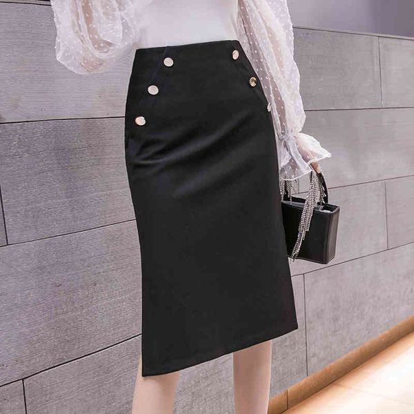 skirts spring and summer double-breasted high waist stretched hip skirt feminine mid-length thin split 6of2, Black
skirts spring and summer double-breasted high waist stretched hip skirt feminine mid-length thin split 6of2, Black