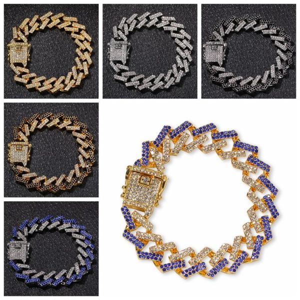 link, chain fashion hiphop luxury bracelets for men 15mm cuban link gold silver color bracelet jewelry rhinestone, Black
link, chain fashion hiphop luxury bracelets for men 15mm cuban link gold silver color bracelet jewelry rhinestone, Black