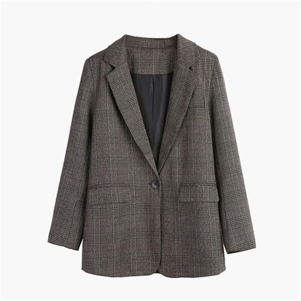 women's suits & blazers women autumn plaid vintage lattice suit jacket korean style single breated coat leisure loose, White;black
women's suits & blazers women autumn plaid vintage lattice suit jacket korean style single breated coat leisure loose, White;black