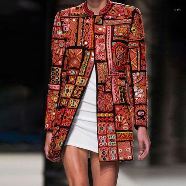 women's jackets vintage women pattern printing slim fit jacket elegant round neck spring long coats classic office lady style autumn st, Black;brown
women's jackets vintage women pattern printing slim fit jacket elegant round neck spring long coats classic office lady style autumn st, Black;brown