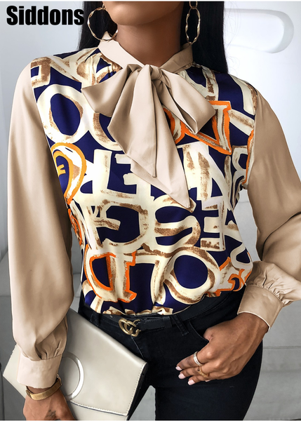 scarf neck blouses women letter pattern print lantern sleeve shirt elegant office lady shirt, White
scarf neck blouses women letter pattern print lantern sleeve shirt elegant office lady shirt, White