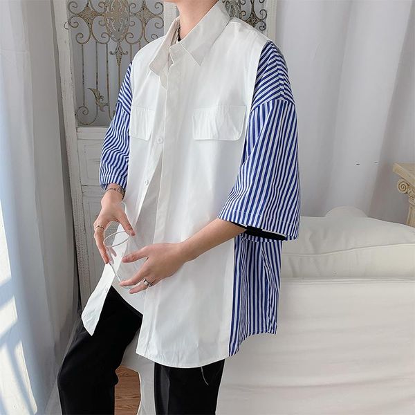 men shirts striped three quarter sleeve leisure chic fake two pieces mens harajuku street wear shirt plus size 2xl oversize men's casua, White;black
men shirts striped three quarter sleeve leisure chic fake two pieces mens harajuku street wear shirt plus size 2xl oversize men's casua, White;black