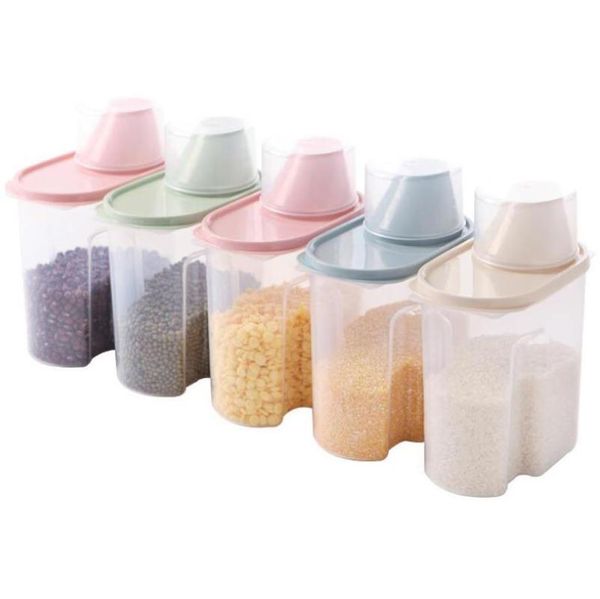storage bottles & jars four color 1.9/2.5 liter plastic sealed tank kitchen large food receiving box grain barrel with cover preservation
storage bottles & jars four color 1.9/2.5 liter plastic sealed tank kitchen large food receiving box grain barrel with cover preservation