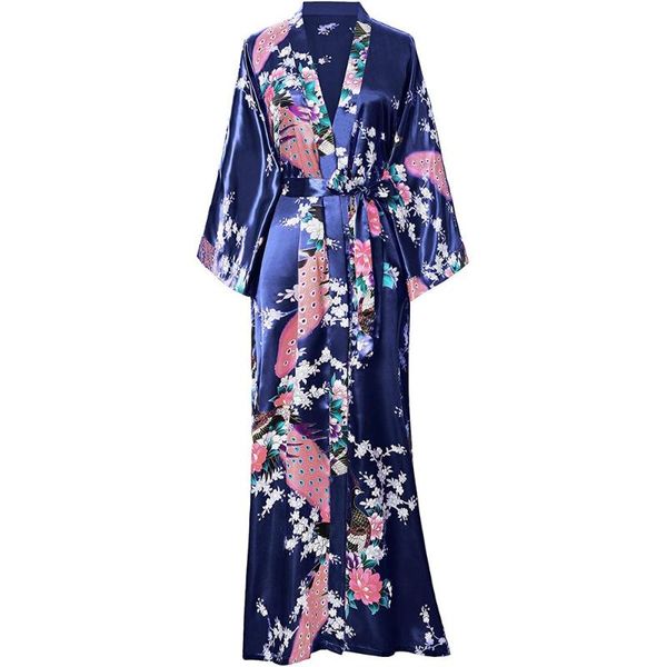 women long robe big size kimono bathrobe gown summer spring nightgown sleepwear novelty print nightwear silky satin home clothes women', Black;red
women long robe big size kimono bathrobe gown summer spring nightgown sleepwear novelty print nightwear silky satin home clothes women', Black;red