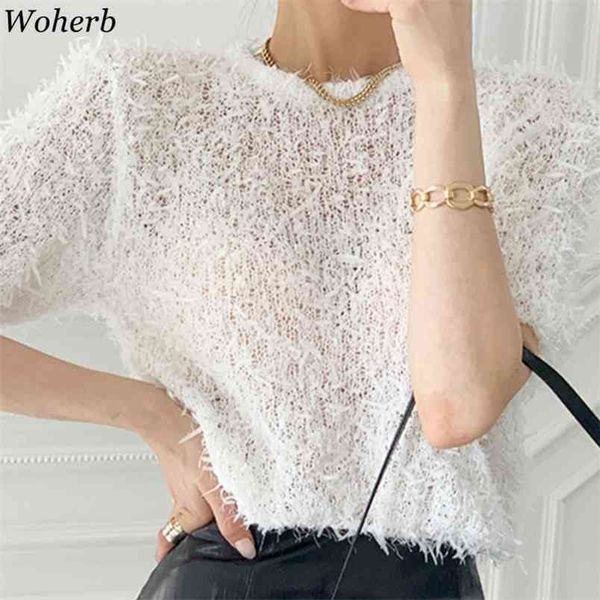 shirts for women korean chic tassel knitted tshirts o-neck short sleeve white tees summer fashion thin mujer 95473 210519
shirts for women korean chic tassel knitted tshirts o-neck short sleeve white tees summer fashion thin mujer 95473 210519