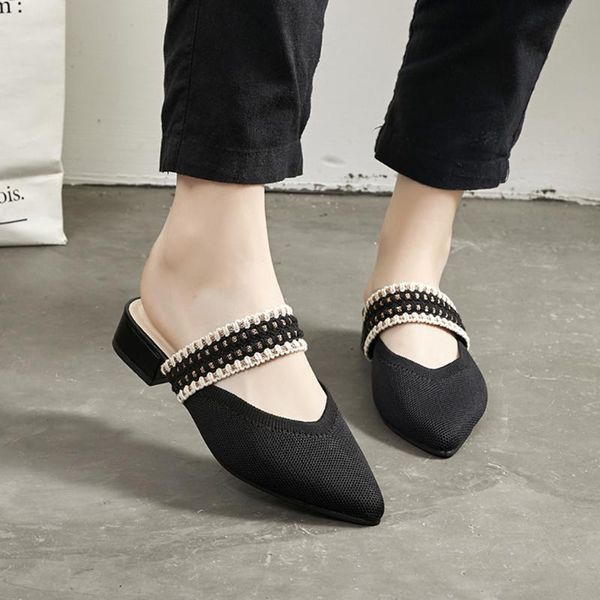 shoes woman fashion casual solid slip on pointed toe square heels outdoor slippers sandals 2021jan17, Black
shoes woman fashion casual solid slip on pointed toe square heels outdoor slippers sandals 2021jan17, Black