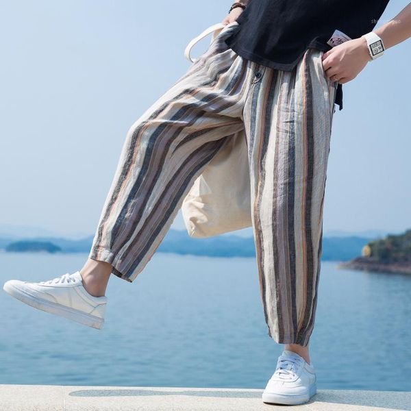 sinicism fashion men spring high-grade cotton linen stripe haroun pants/male loose casual pants size s-xxl men's, Black
sinicism fashion men spring high-grade cotton linen stripe haroun pants/male loose casual pants size s-xxl men's, Black