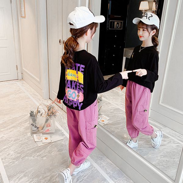 girls clothing suits sweatshirts + pants 2pcs kids spring autumn loose cotton shool formal sport teenagers outwear, White
girls clothing suits sweatshirts + pants 2pcs kids spring autumn loose cotton shool formal sport teenagers outwear, White