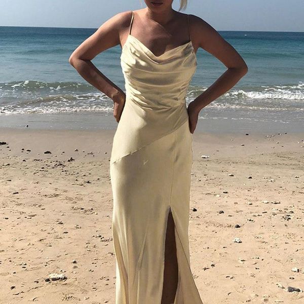 casual dresses dress women spaghetti strap satin backless patchwork side slit maxi summer beach streetwear vestido feminino, Black;gray
casual dresses dress women spaghetti strap satin backless patchwork side slit maxi summer beach streetwear vestido feminino, Black;gray