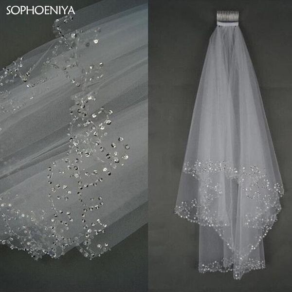 bridal veils 2021 bead edge veil two layers white lvory with hair comb wedding accessories, Black
bridal veils 2021 bead edge veil two layers white lvory with hair comb wedding accessories, Black