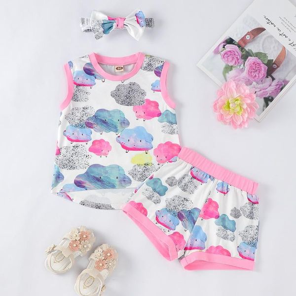 clothing sets summer infant baby mori pink cute girls cloud printed sleeveless korean version vest shorts hairband outfits 2021, White
clothing sets summer infant baby mori pink cute girls cloud printed sleeveless korean version vest shorts hairband outfits 2021, White